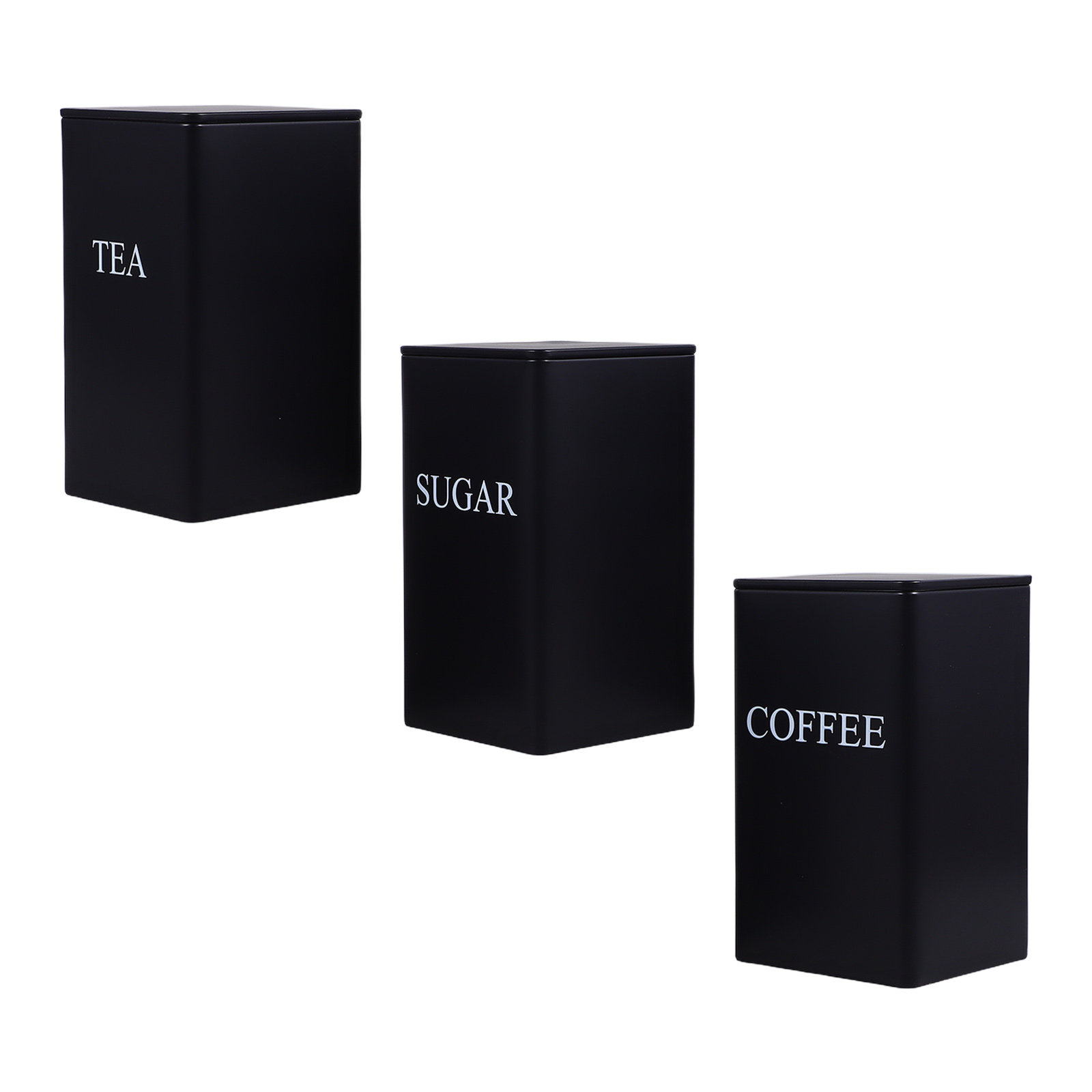 Coffee Tea Sugar - Set da 3 contenitori in metallo